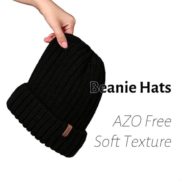 Fleece Lined Cable Knit Beanie Winter Hat Cozy Chunky Snow Cap main image 7